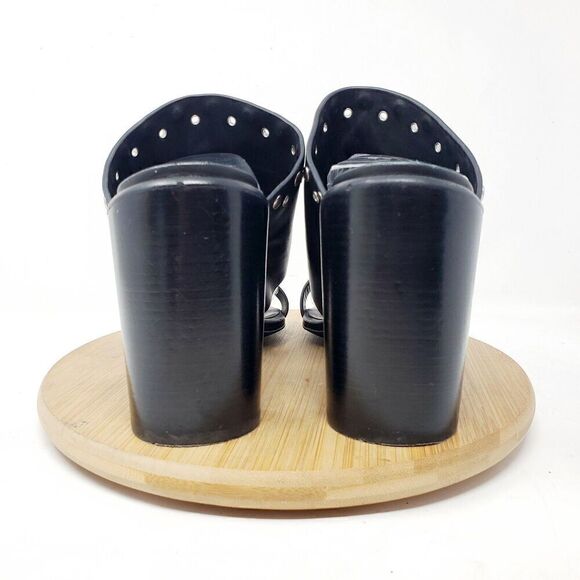 See by Chloe Bootie Women 40.5 Black Leather Studded Star Open Toe Heeled Sandal - Picture 7 of 12